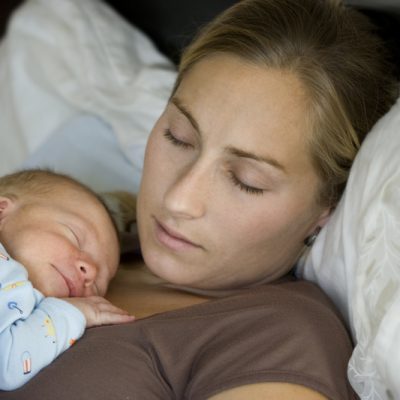 Sleeping Mum And Baby
